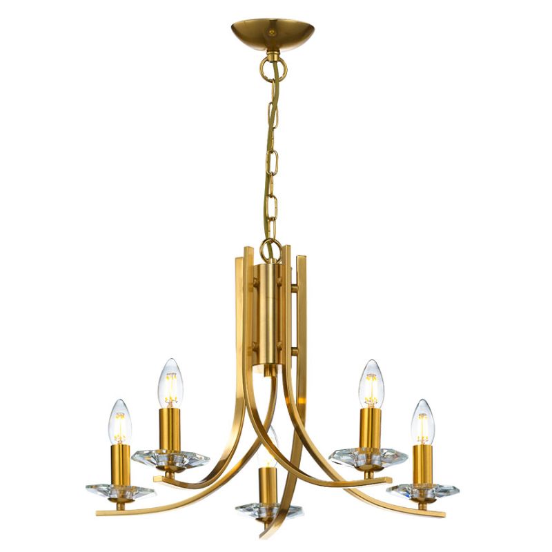 Cork Lighting-LF2613/5MB - Vulcan - Matt Brass 5 Light Centre Fitting