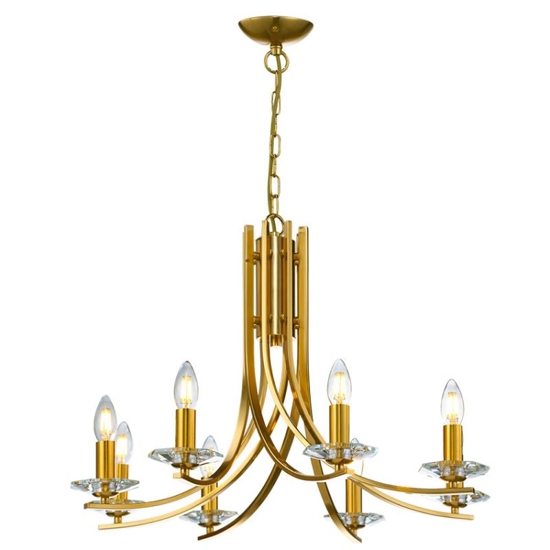 Cork Lighting-LF2613/8MB - Vulcan - Matt Brass 8 Light Centre Fitting