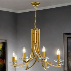Vulcan - Matt Brass 8 Light Centre Fitting Vulcan - Matt Brass 8 Light Centre Fitting