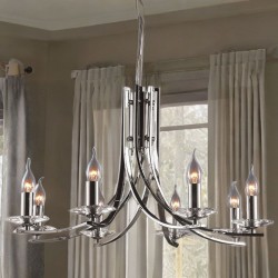 Vulcan - Satin Nickel 8 Light Centre Fitting Vulcan - Satin Nickel 8 Light Centre Fitting
