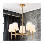Shandon - Matt Brass 5 Light Centre Fitting with White Shade