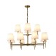 Cork Lighting-LF2840/8+4AB - Shandon - Antique Brass 12 Light Centre Fitting with Cream Shade