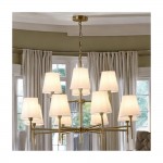 Shandon - Antique Brass 12 Light Centre Fitting with Cream Shade