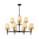 Cork Lighting-LF2840/8+4BLK - Shandon - Black 12 Light Centre Fitting with Oatmeal Shade