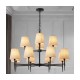 Cork Lighting-LF2840/8+4BLK - Shandon - Black 12 Light Centre Fitting with Oatmeal Shade