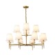 Cork Lighting-LF2840/8+4MB - Shandon - Matt Brass 12 Light Centre Fitting with White Shade