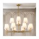 Cork Lighting-LF2840/8+4MB - Shandon - Matt Brass 12 Light Centre Fitting with White Shade