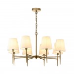 Shandon - Antique Brass 8 Light Centre Fitting with Cream Shade