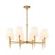 Cork Lighting-LF2840/8MB - Shandon - Matt Brass 8 Light Centre Fitting with White Shade