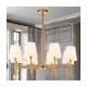 Cork Lighting-LF2840/8MB - Shandon - Matt Brass 8 Light Centre Fitting with White Shade