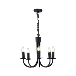Axus - Matt Black 5 Light Centre Fitting