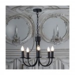 Axus - Matt Black 5 Light Centre Fitting