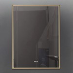 Fabro - Gold LED Mirror - Defogging Function 80 x 60cm Fabro - Gold LED Mirror - Defogging Function 80 x 60cm