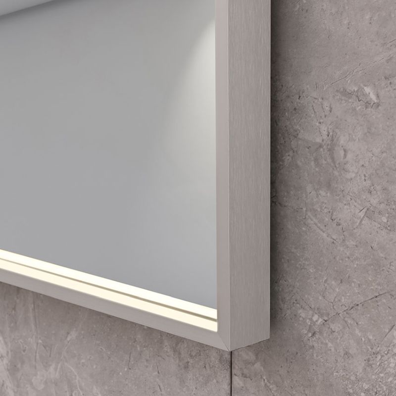 Cork Lighting-MIR4676080/SIL - Fabro - Silver LED Mirror - Defogging Function 80 x 60cm