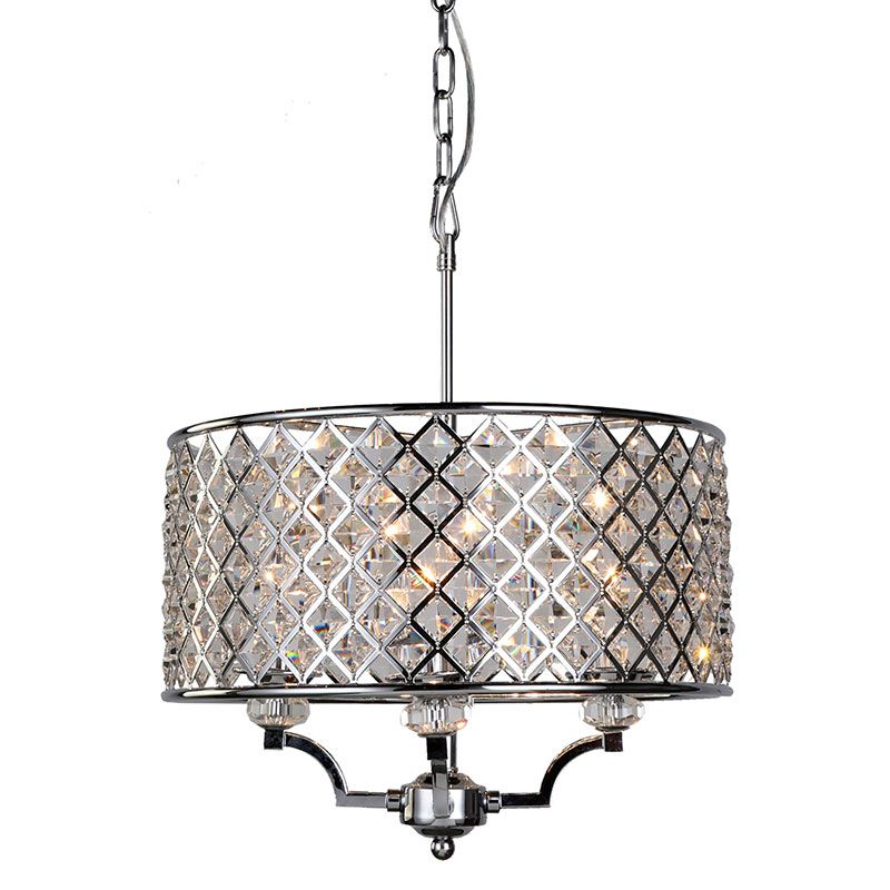 Cork Lighting-PF1045/4CR - Nouvo - Chrome 4 Light Pendant with Clear Crystal