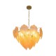 Cork Lighting-PF1047/6GLD - Aspen - Painted Gold 6 Light Pendant with Amber Glass