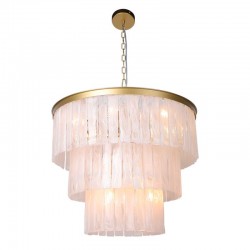 Maison - Satin Brass 12 Light Chandelier with Slate Glass Style Maison - Satin Brass 12 Light Chandelier with Slate Glass Style