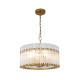 Cork Lighting-PF10637/5 - Auric - Painted Gold 5 Light Pendant with Ribbed Glass Rods