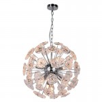 Flora - Chrome 7 Light Centre Fitting with Decorative Glass Flora - Chrome 7 Light Centre Fitting with Decorative Glass
