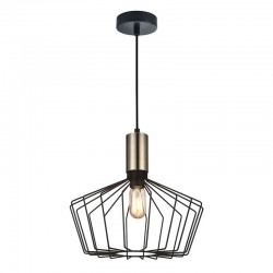 Birdcage - Black & Antique Brass Pendant Birdcage - Black & Antique Brass Pendant
