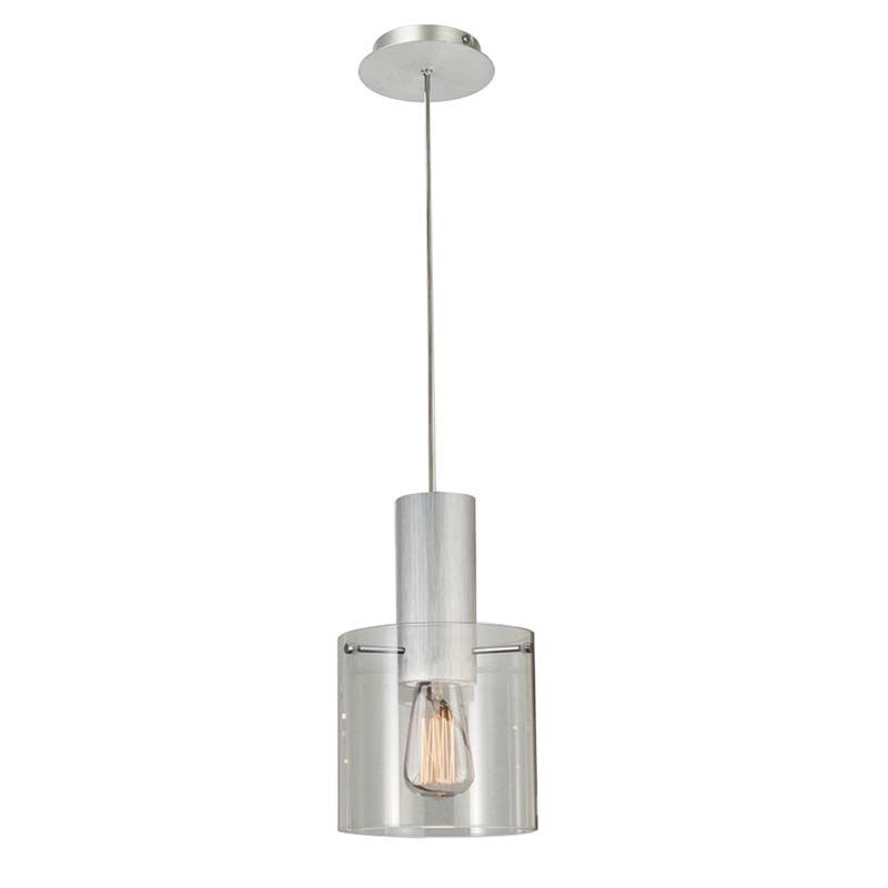 Cork Lighting-PF1607/1CLR - Vintage -  Aluminium Pendant with Clear Glass