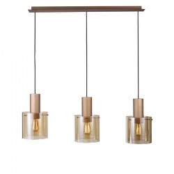 Vintage - Copper 3 Light over Island Fitting with Amber Glass Vintage - Copper 3 Light over Island Fitting with Amber Glass