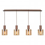 Vintage - Copper 4 Light over Island Fitting with Amber Glass Vintage - Copper 4 Light over Island Fitting with Amber Glass
