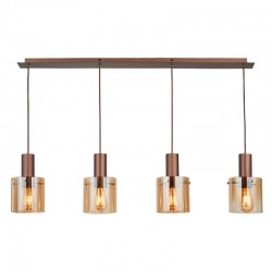 Vintage - Copper 4 Light over Island Fitting with Amber Glass Vintage - Copper 4 Light over Island Fitting with Amber Glass