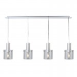 Vintage - Aluminium 4 Light over Island Fitting with Clear Glass Vintage - Aluminium 4 Light over Island Fitting with Clear Glass