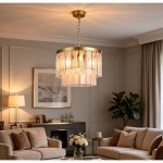 Elysian - Satin Brass 4 Light Pendant with Slate Glass Style