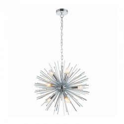 Bursting Star - Polished Chrome 9 Light Sputnik Pendant