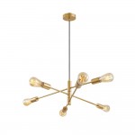 Venus - Satin Brass 6 Light Centre Fitting