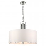 Peillon - Chrome 3 Light Pendant with White Shade Peillon - Chrome 3 Light Pendant with White Shade