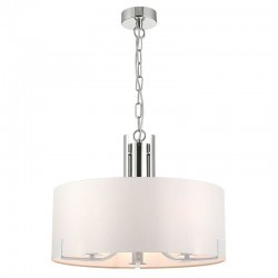 Peillon - Chrome 3 Light Pendant with White Shade Peillon - Chrome 3 Light Pendant with White Shade