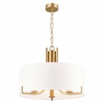Peillon - Satin Brass 3 Light Pendant with White Shade Peillon - Satin Brass 3 Light Pendant with White Shade