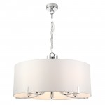Peillon - Chrome 5 Light Pendant with White Shade