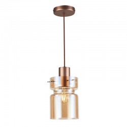 Camden - Copper Pendant with Decorative Amber Glass Camden - Copper Pendant with Decorative Amber Glass