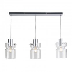 Camden - Aluminium 3 Light over Island Fitting with Decorative Clear Glass Camden - Aluminium 3 Light over Island Fitting with Decorative Clear Glass