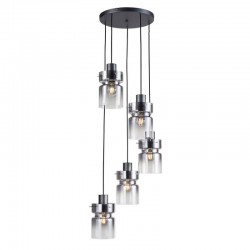 Camden - Grey 5 Light Cluster Pendant with Ombre Smoked Glass Camden - Grey 5 Light Cluster Pendant with Ombre Smoked Glass