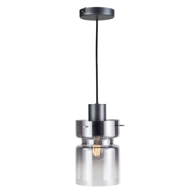 Cork Lighting-PF2207/1GRY - Camden - Grey Pendant with Ombre Smoked Glass