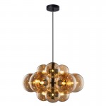 Taishan - Black 12 Light Centre Fitting with Amber Glass Taishan - Black 12 Light Centre Fitting with Amber Glass