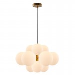 Taishan - Brushed Brass 12 Light Centre Fitting with White Glass Taishan - Brushed Brass 12 Light Centre Fitting with White Glass