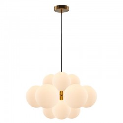 Taishan - Brushed Brass 12 Light Centre Fitting with White Glass Taishan - Brushed Brass 12 Light Centre Fitting with White Glass