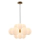 Cork Lighting-PF2330/12BR - Taishan - Brushed Brass 12 Light Centre Fitting with White Glass