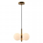 Taishan - Brushed Brass 3 Light Centre Fitting with White Glass Taishan - Brushed Brass 3 Light Centre Fitting with White Glass