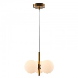Taishan - Brushed Brass 3 Light Centre Fitting with White Glass Taishan - Brushed Brass 3 Light Centre Fitting with White Glass