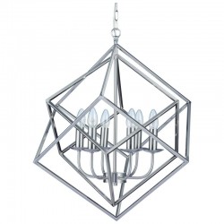 Kinsale - Satin Nickel 6 Light Geometric Cube Pendant