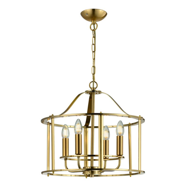 Cork Lighting-PF24756/4MB - Adare - Matt Brass 4 Light Lantern Pendant