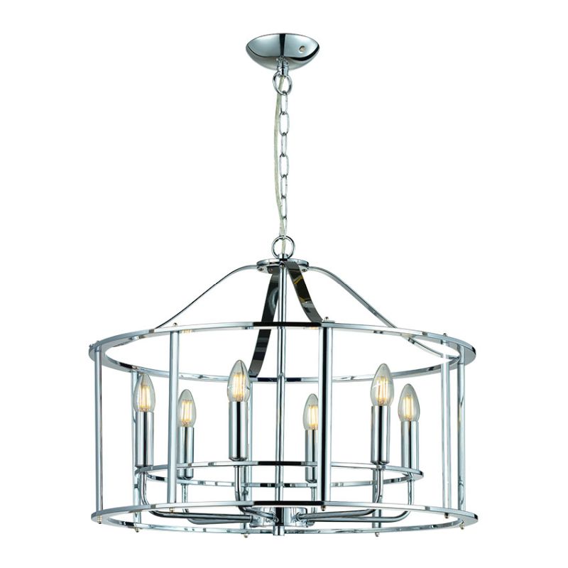 Cork Lighting-PF24756/6CR - Adare - Chrome 6 Light Lantern Pendant