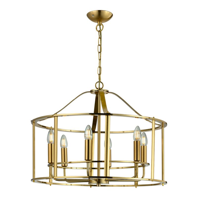 Cork Lighting-PF24756/6MB - Adare - Matt Brass 6 Light Lantern Pendant